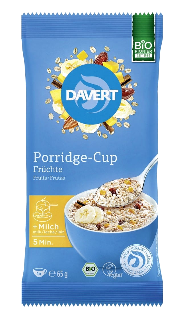 Porridge-Cup Früchte — Das leckere Frühstück und in einer herrlichen Fruchtkombination! Mit 125 ml heißer Milch auffüllen,